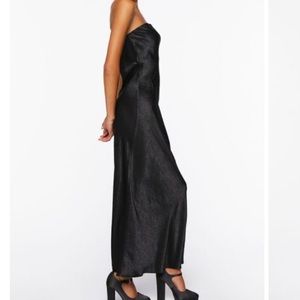 NWOT Satin Strapless Maxi Dress